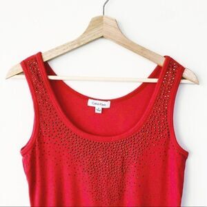 💝(3/$25) Y2K calvin klein • embellished tank top